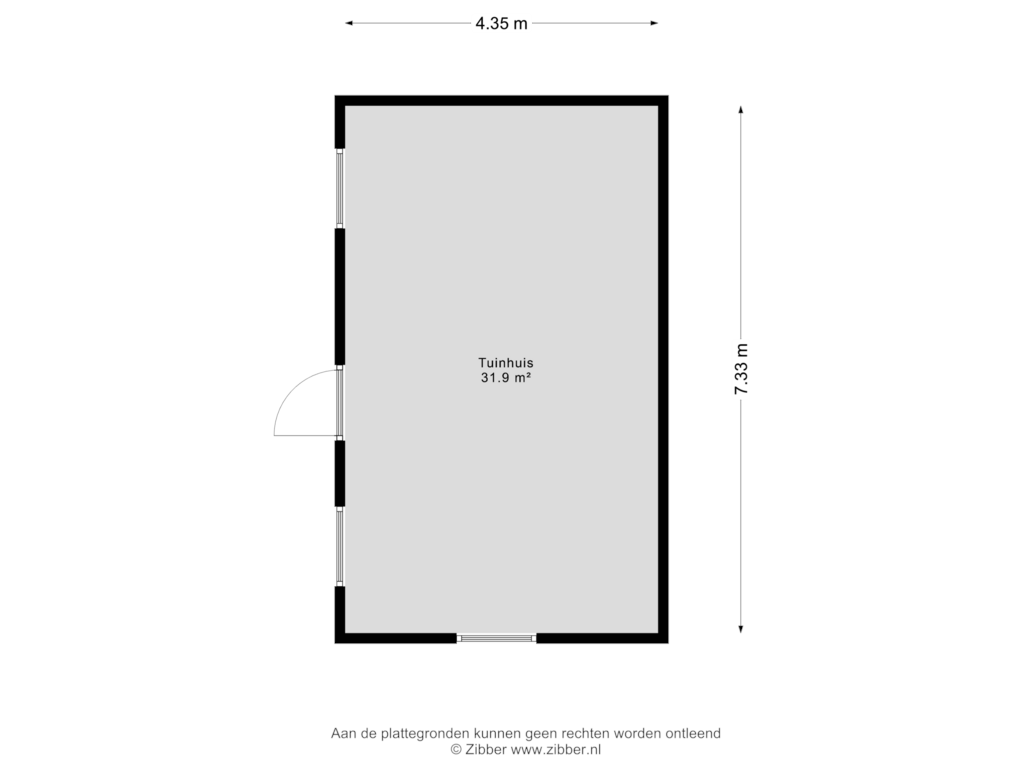 Bekijk plattegrond van Tuinhuis van Korte Drilweg 4