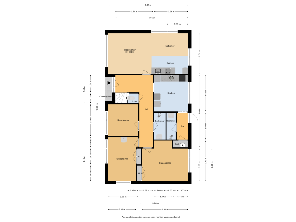 View floorplan of Begane Grond of Knibbelweg 20