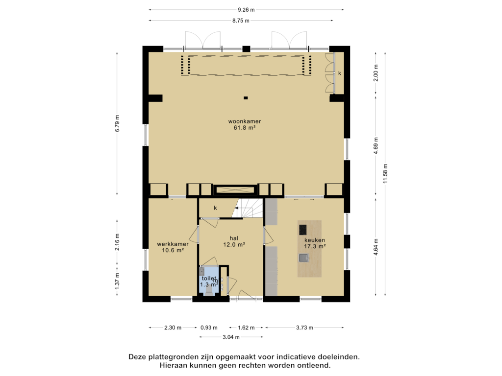 Bekijk plattegrond van Begane grond van Eikenhof 9-A