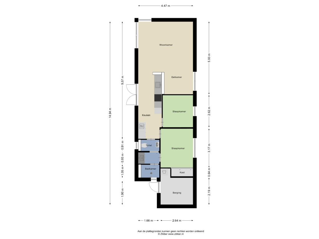 Bekijk plattegrond van Begane Grond van Maireweg 16-0054