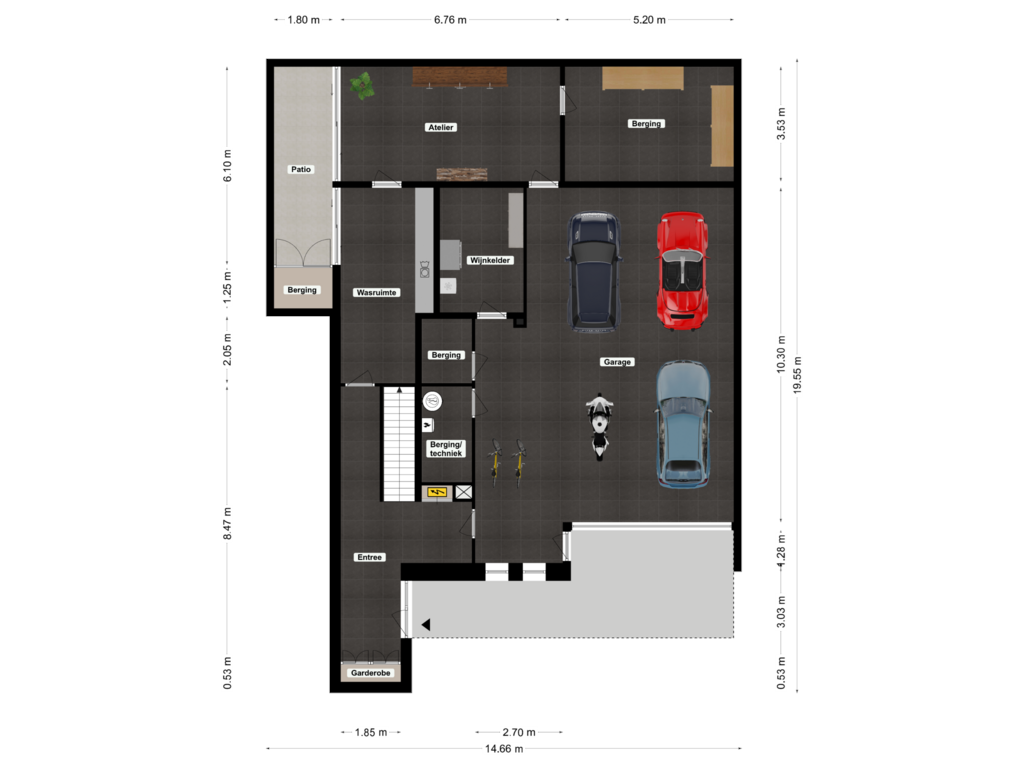 Bekijk plattegrond van Parterre van Parmentierstraat 25