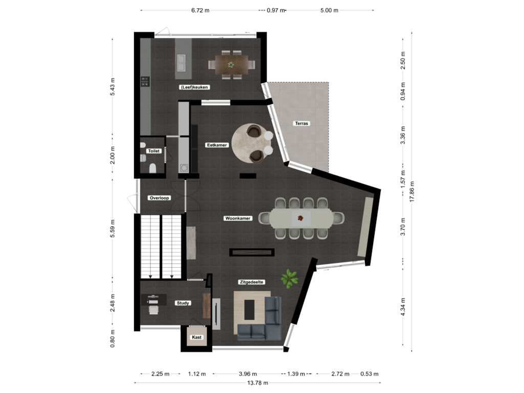 Bekijk plattegrond van Eerste verdieping van Parmentierstraat 25