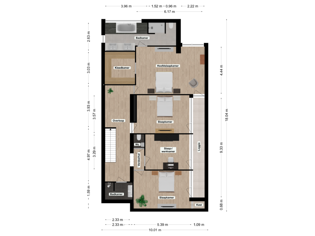 Bekijk plattegrond van Tweede verdieping van Parmentierstraat 25