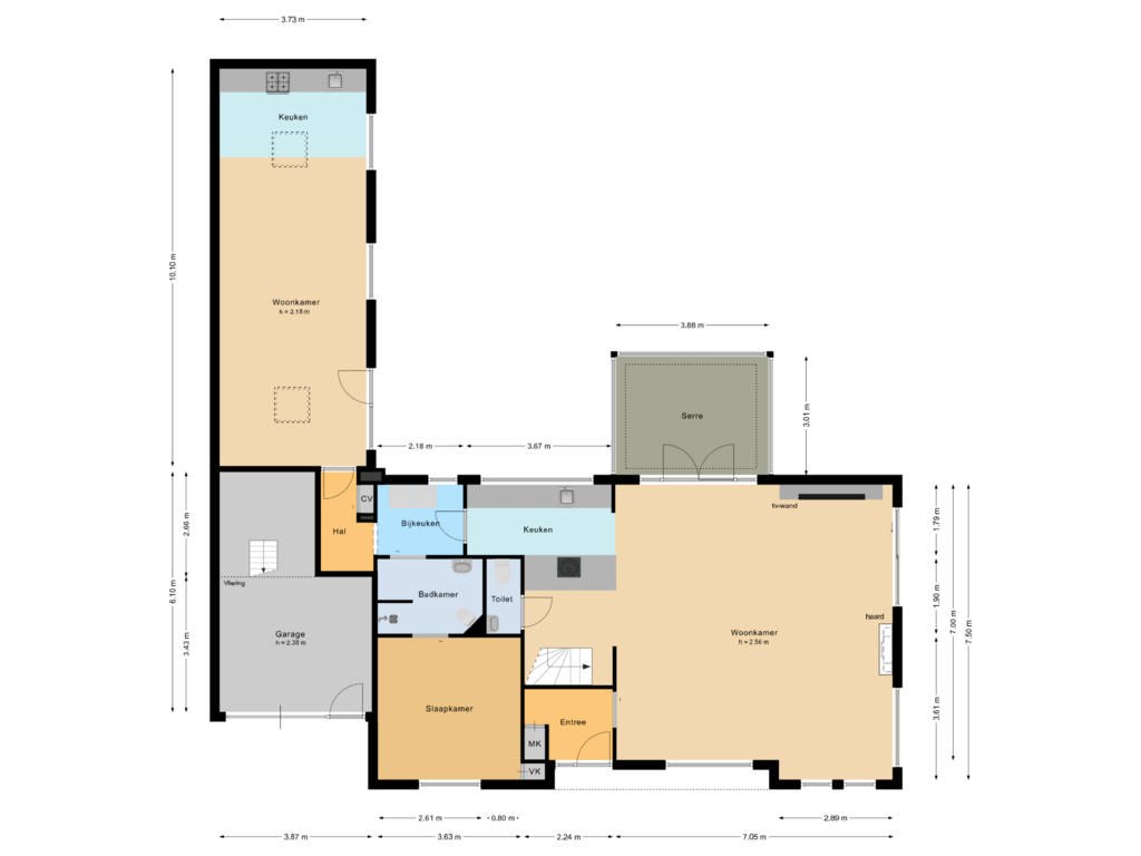 View floorplan of Begane grond of Helfrichlaan 14