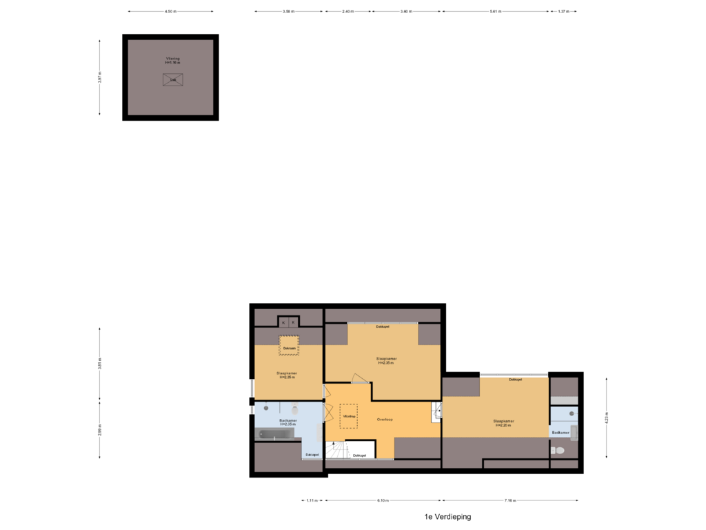 Bekijk plattegrond van 1e Verdieping van Joppelaan 82-A