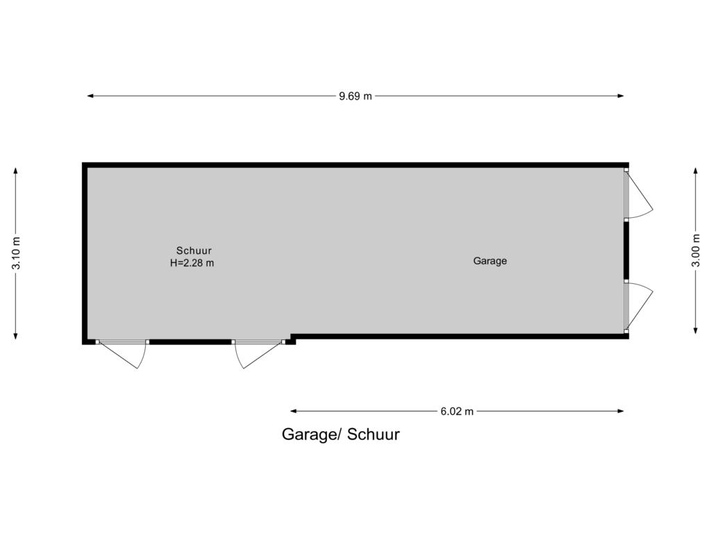 Bekijk plattegrond van Garage/ Schuur van Joppelaan 82-A