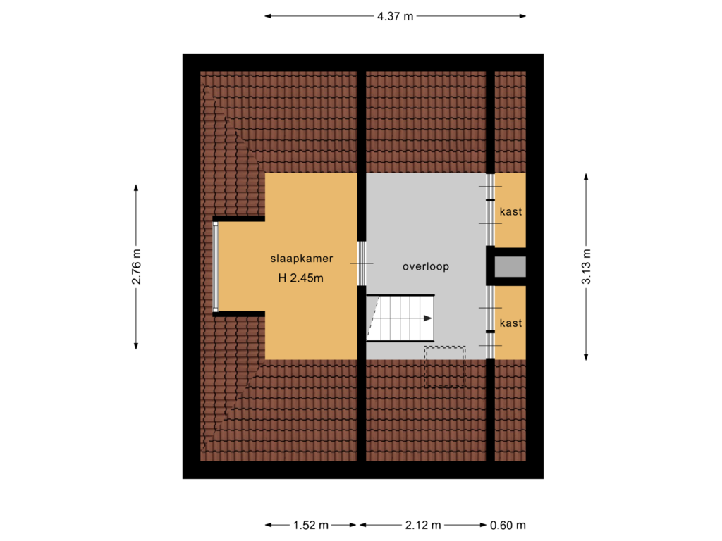 Bekijk plattegrond van 2e verdieping van Naarderstraat 8