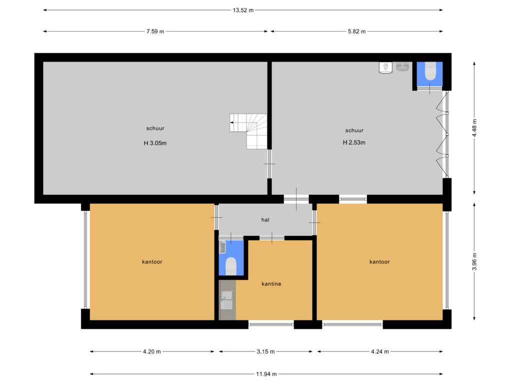 Bekijk plattegrond van Bijgebouw van Naarderstraat 8