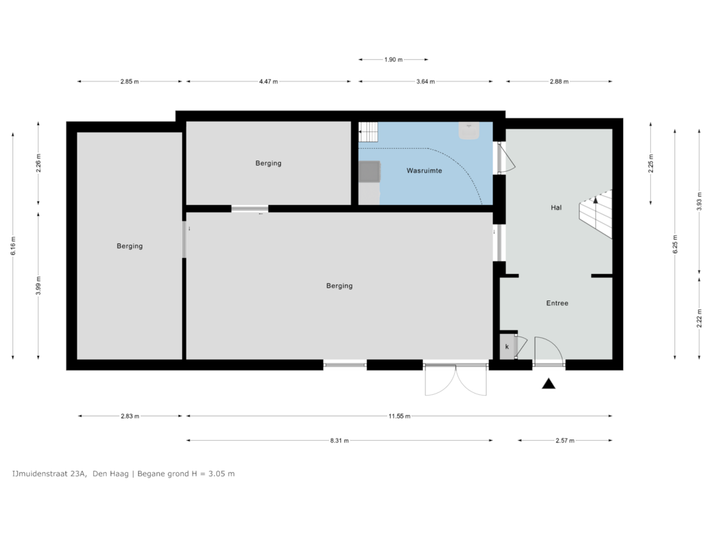 Bekijk plattegrond van Begane grond van IJmuidenstraat 23-A