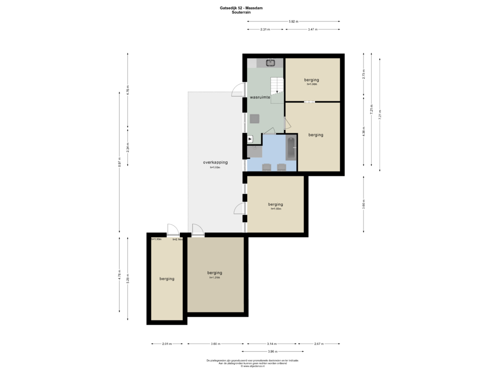 Bekijk plattegrond van SOUTERRAIN van Gatsedijk 52