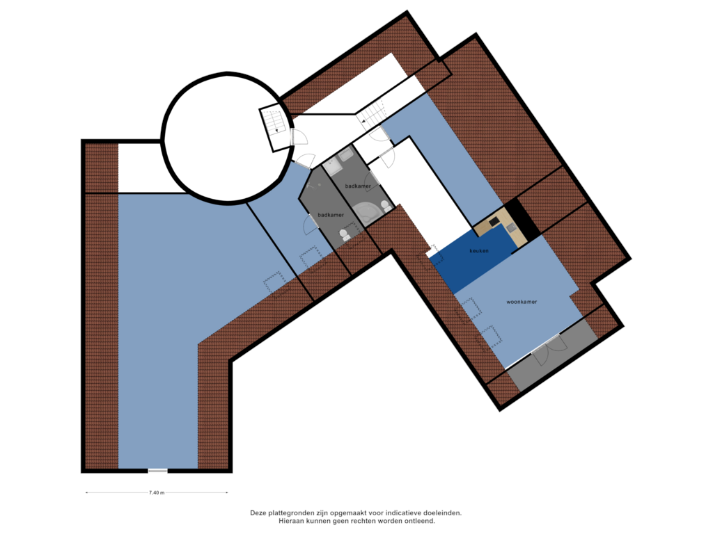 View floorplan of 1e verdieping of Korenmolen 1