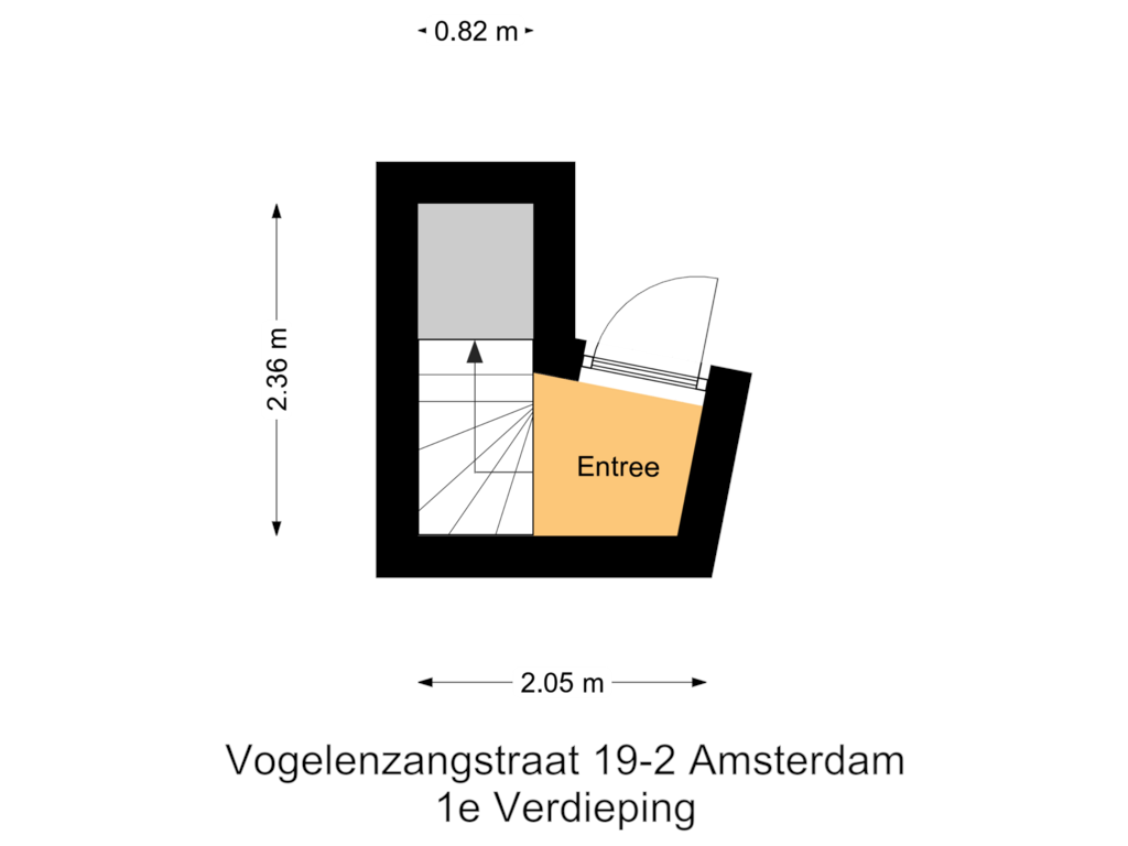 Bekijk plattegrond van 1e Verdieping van Vogelenzangstraat 19-2