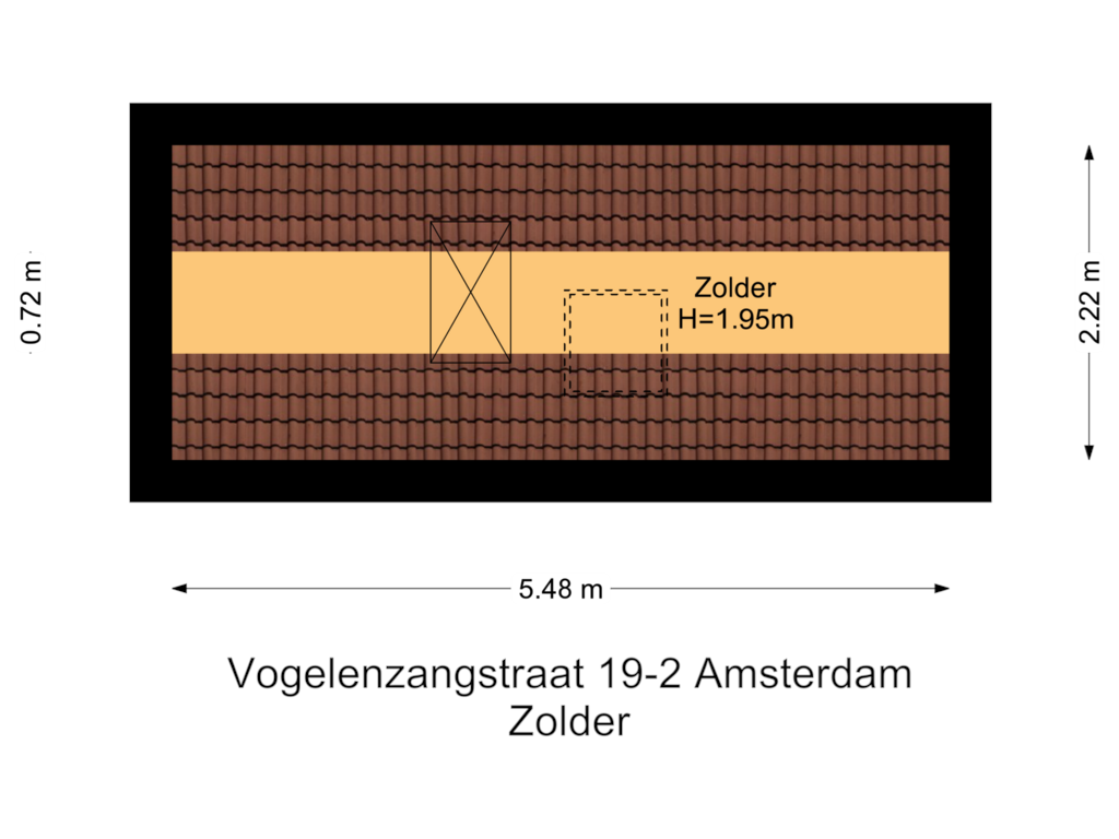 Bekijk plattegrond van Zolder van Vogelenzangstraat 19-2