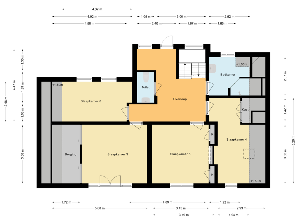 View floorplan of Eerste verdieping Deel 1 of Burg.Backxlaan 34