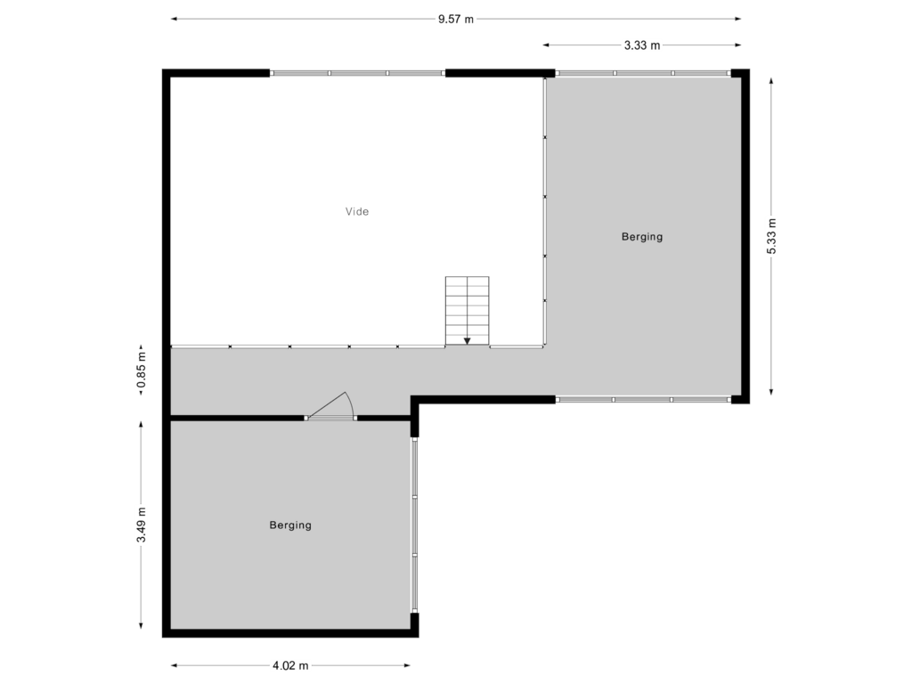 View floorplan of Eerste verdieping Deel 2 of Burg.Backxlaan 34