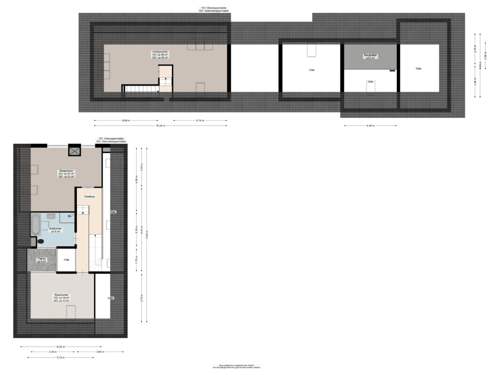 View floorplan of Eerste verdieping of Derde Dijk 2