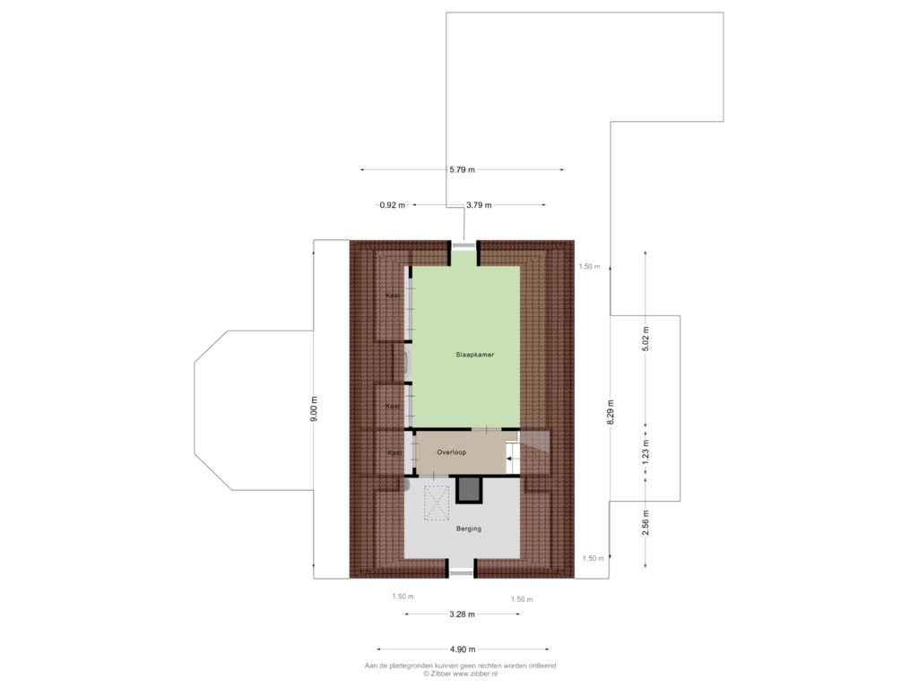 View floorplan of Tweede verdieping of Haerstraat 77