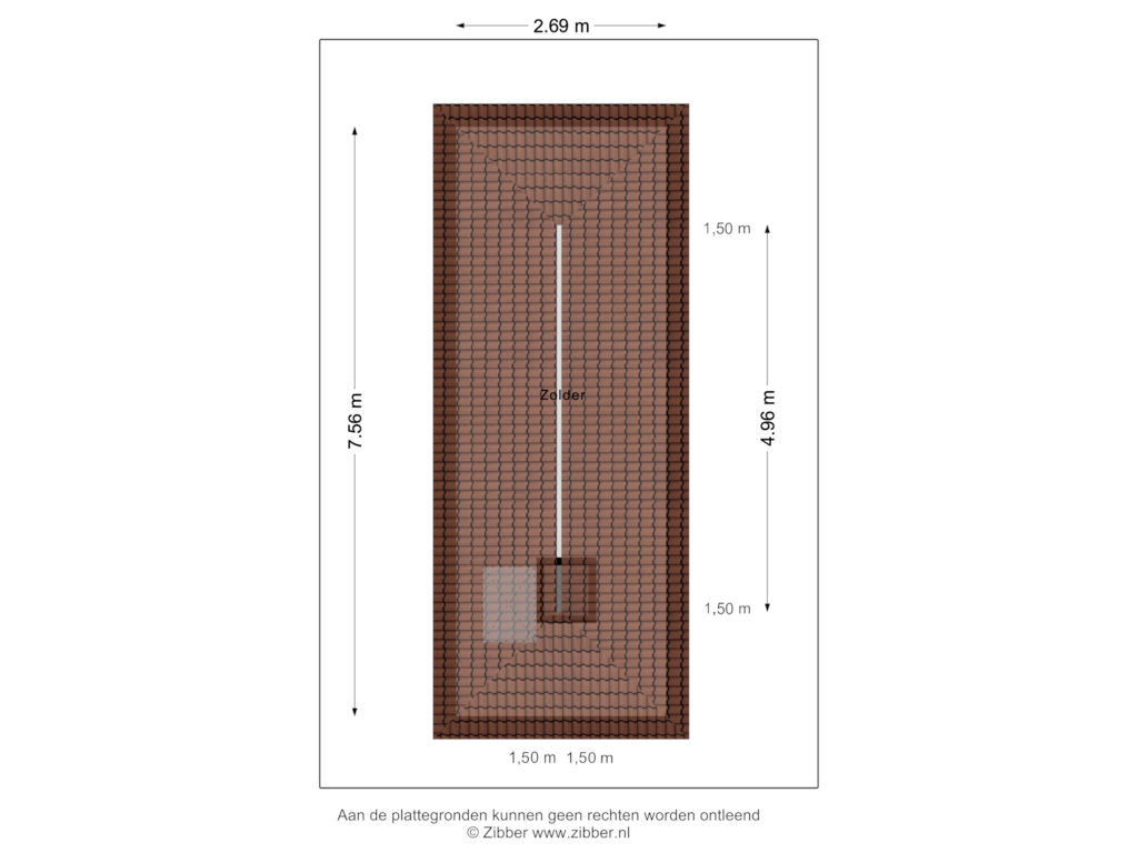 View floorplan of Zolder of Haerstraat 77