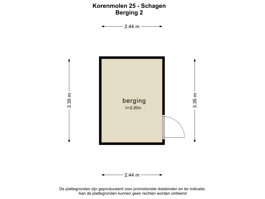 Bekijk plattegrond van BERGING 2 van Korenmolen 25