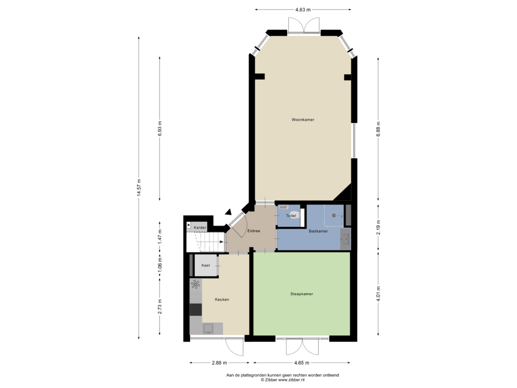 Bekijk plattegrond van Begane Grond van Berg en Dalseweg 130