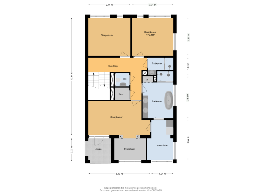 Bekijk plattegrond van 2e verdieping van Lentepark 118