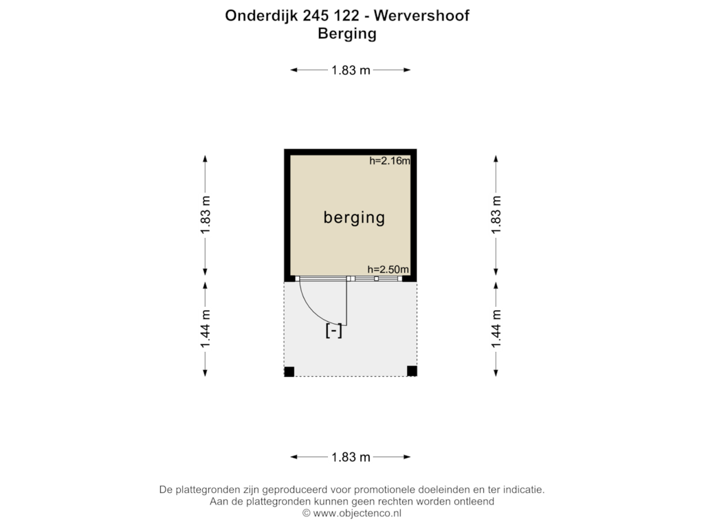 Bekijk plattegrond van BERGING van Onderdijk 245-122