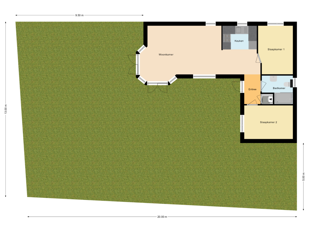 Bekijk plattegrond van Situatie van Immenweg 15-R173