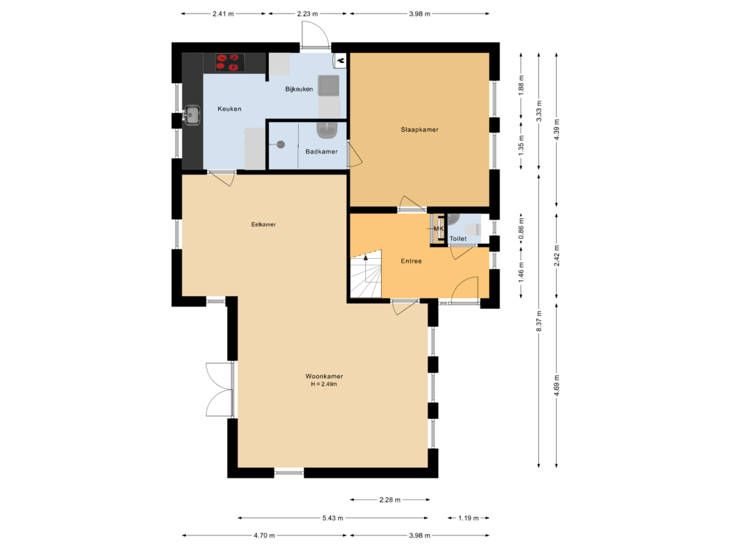 View floorplan of Begane grond of Mr. Marijnenpark 4