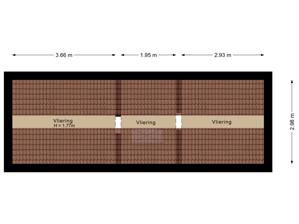 View floorplan of Vliering of Mr. Marijnenpark 4