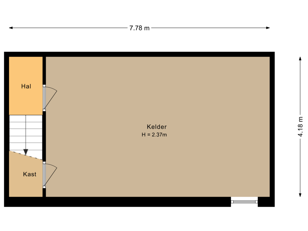 View floorplan of Bijgebouw Kelder of Mr. Marijnenpark 4