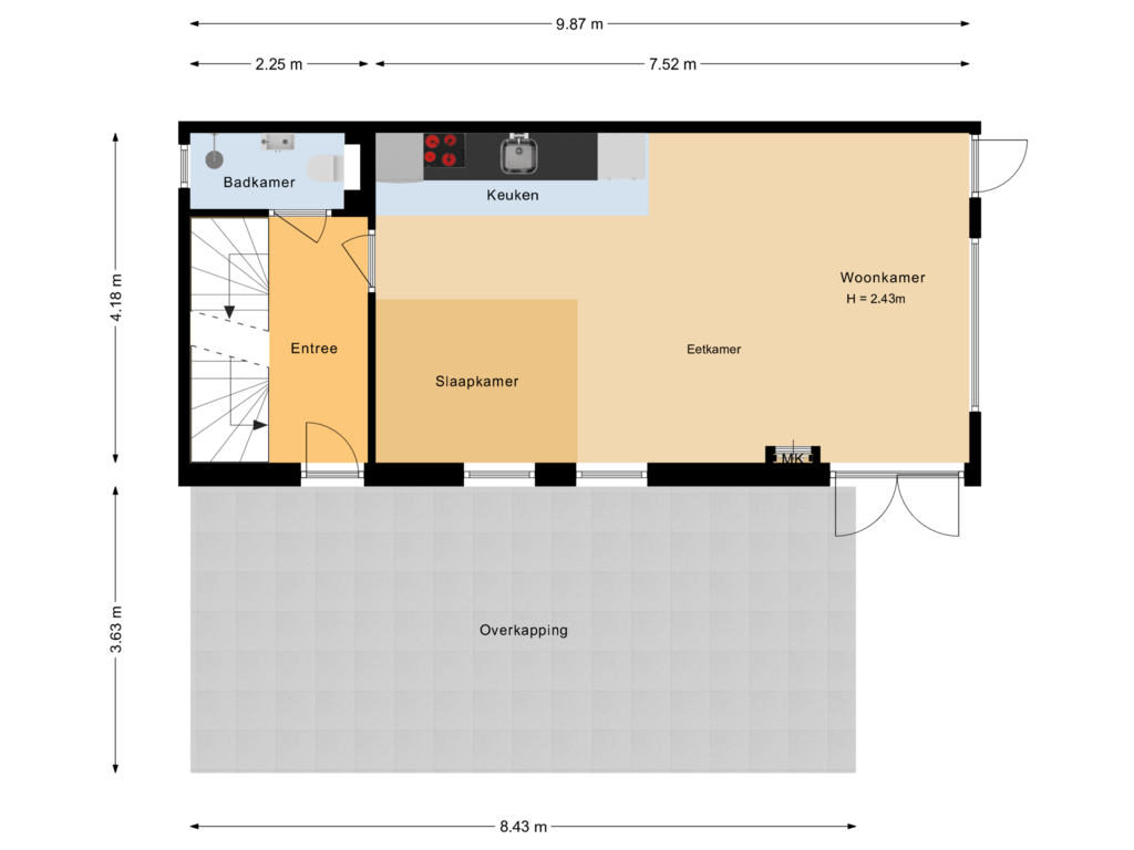 View floorplan of Bijgebouw of Mr. Marijnenpark 4