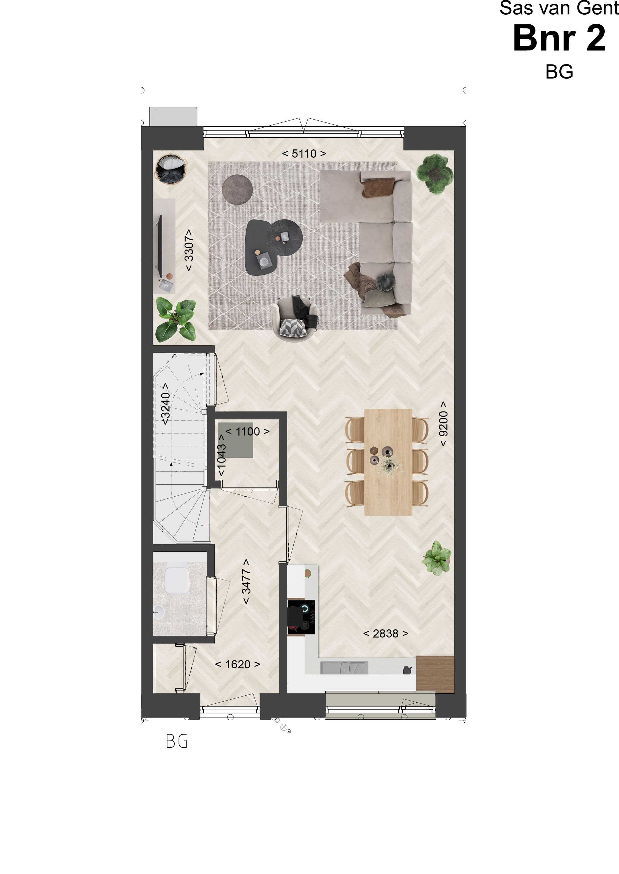 Foto 3 van Hoek- en tussenwoningen (Bouwnr. 2)