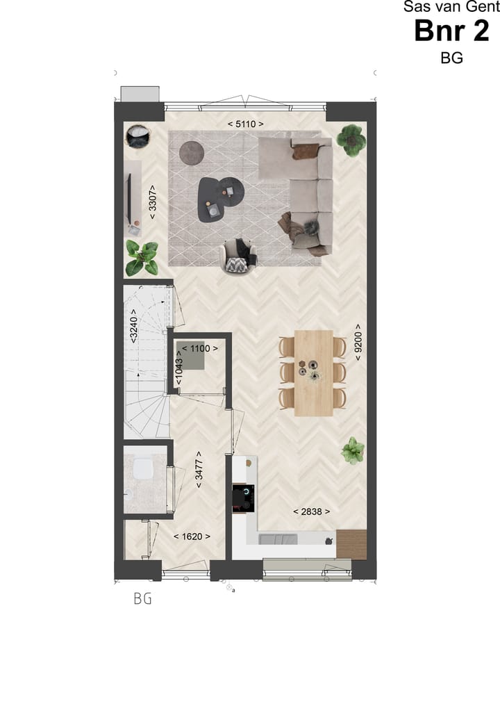 Foto 3 van Hoek- en tussenwoningen (Bouwnr. 2)