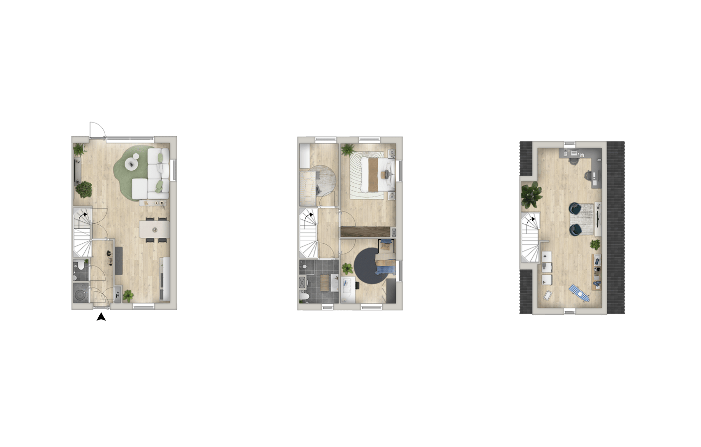 Photo 5 of Poortwoningen dwarskap - 2^1 kap woning (Bouwnr. 5)