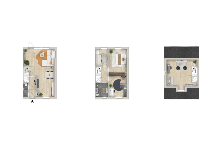 Foto 5 van Poortwoningen langskap - 2^1 kap woning (Bouwnr. 3)