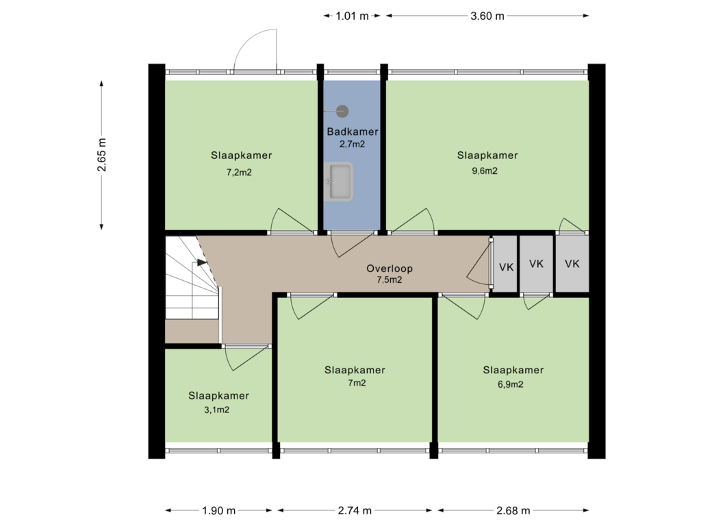 Bekijk plattegrond van 2e Verdieping van Brinkstraat 40-A