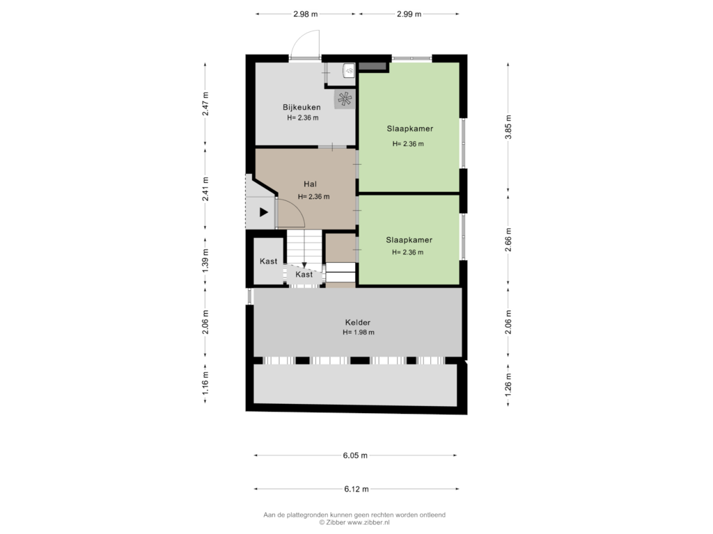 Bekijk plattegrond van Kelder van Kanaaldijk 182