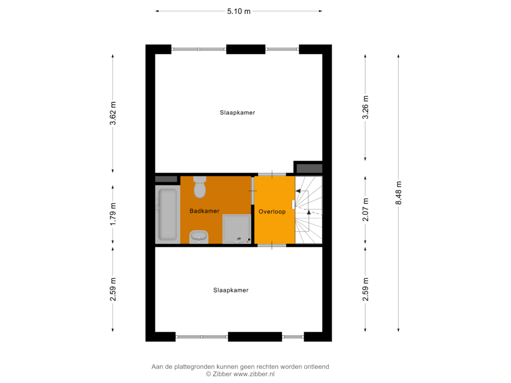 Bekijk plattegrond van Eerste Verdieping van Loswal 9