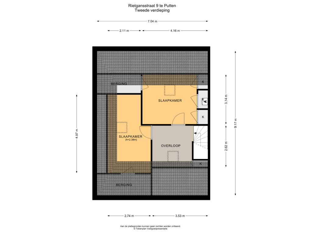 Bekijk plattegrond van Tweede verdieping van Rietgansstraat 9