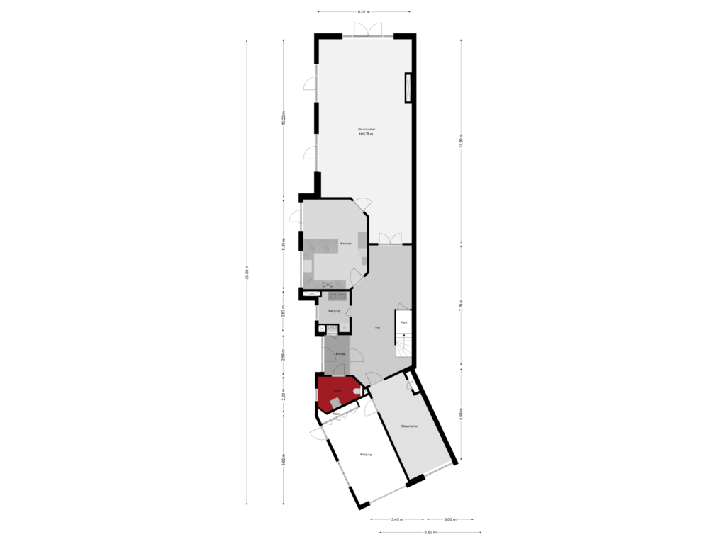 View floorplan of Begane Grond of 's-Gravenweg 80