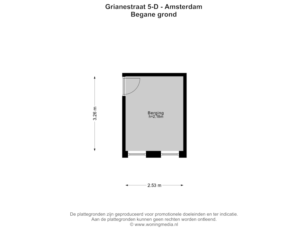 Bekijk plattegrond van Begane grond van Grianestraat 5-D