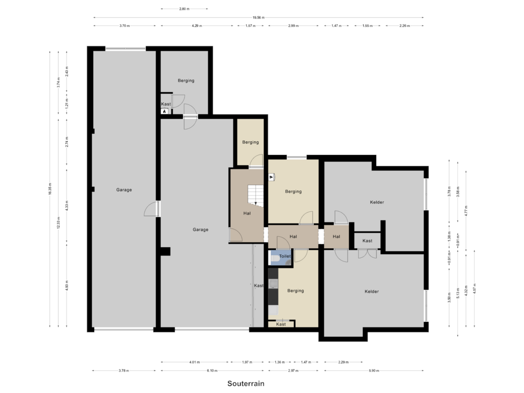 View floorplan of Souterrain of Kruisbergstraat 15-A