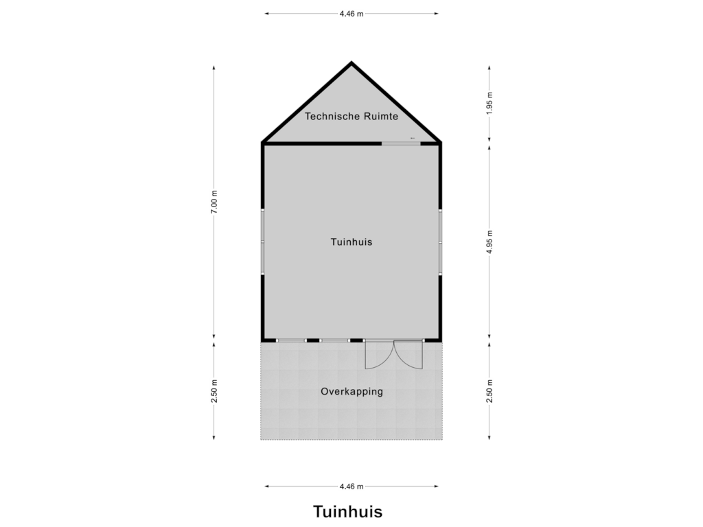 Bekijk plattegrond van Tuinhuis van Kruisbergstraat 15-A