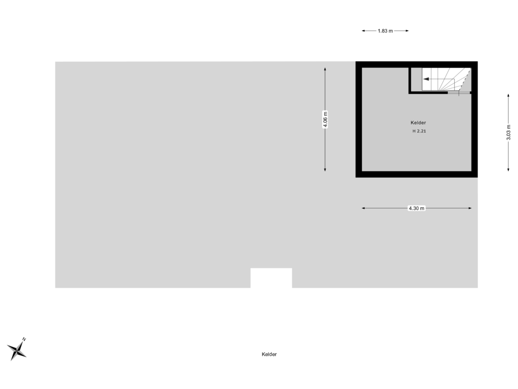 Bekijk plattegrond van Kelder van Koekoekslaan 2-A