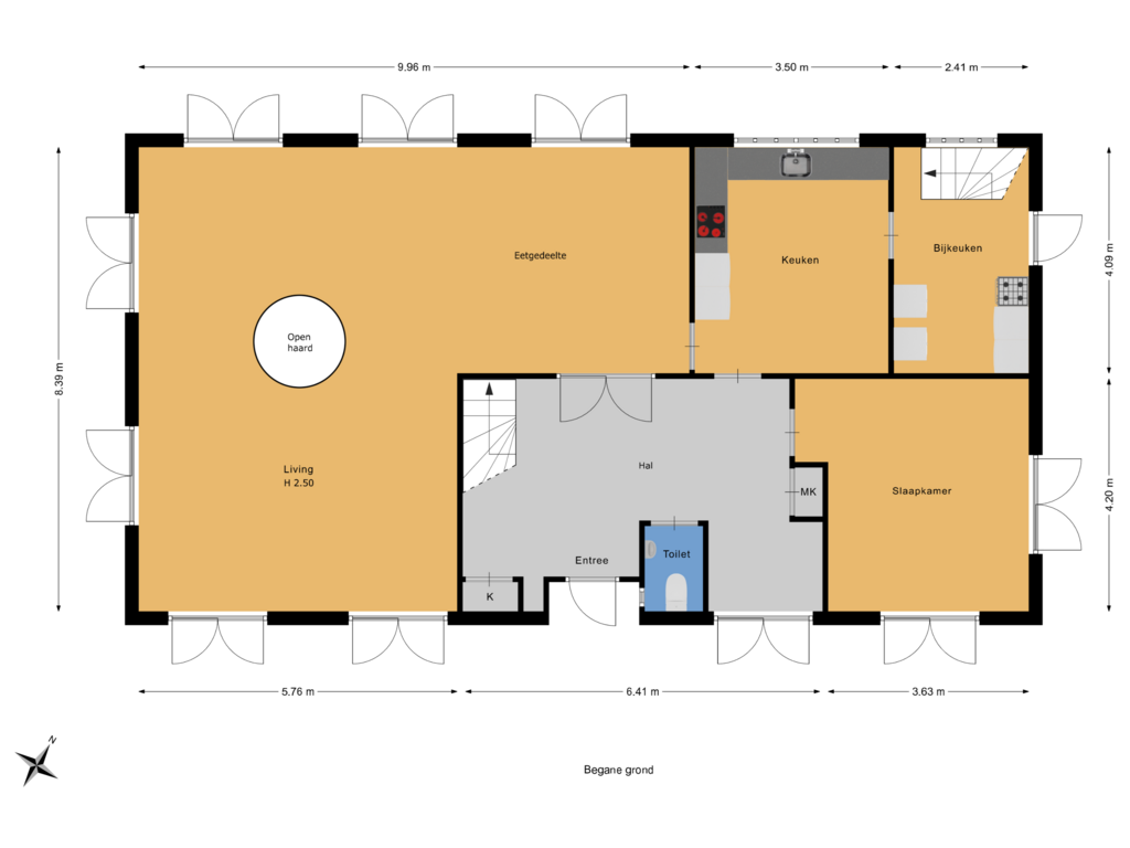 Bekijk plattegrond van Begane grond van Koekoekslaan 2-A