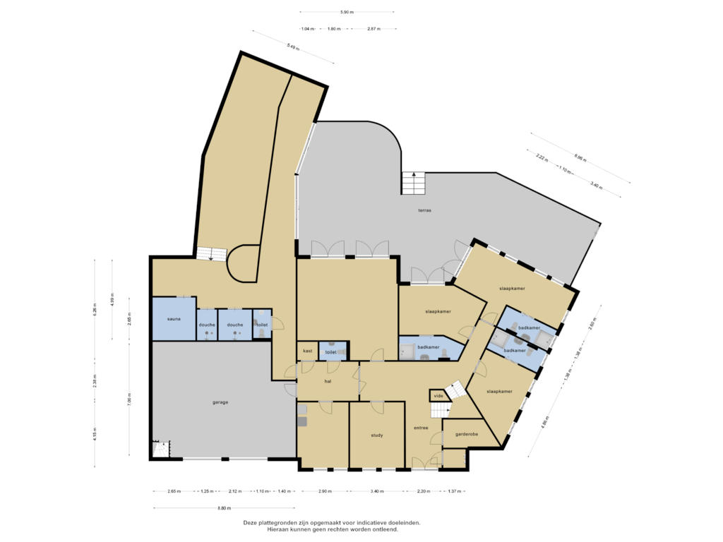 View floorplan of begane grond of Spinozaweg 1