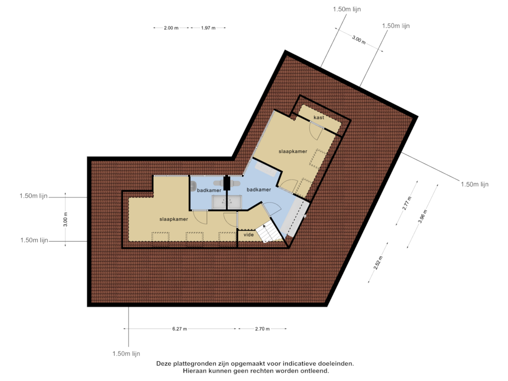 View floorplan of 2e verdieping of Spinozaweg 1