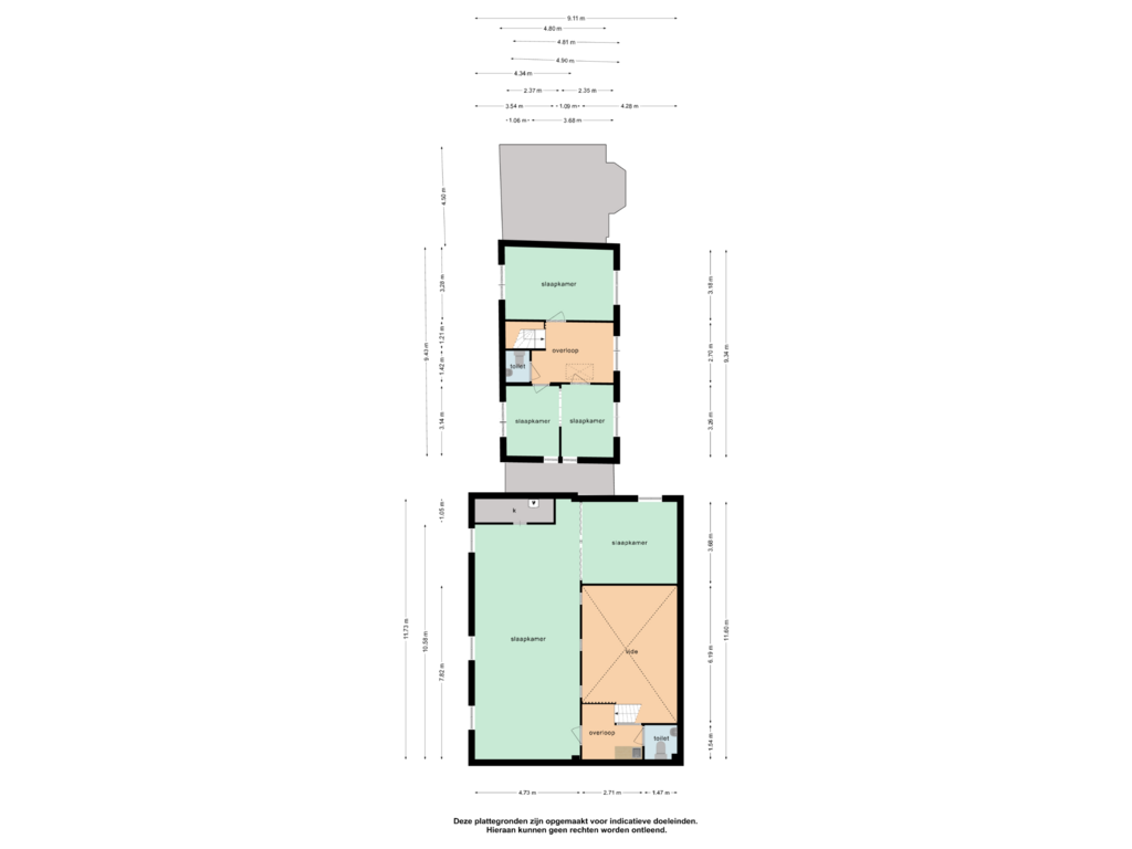 Bekijk plattegrond van 1e verdieping van Krommeweg 10-C