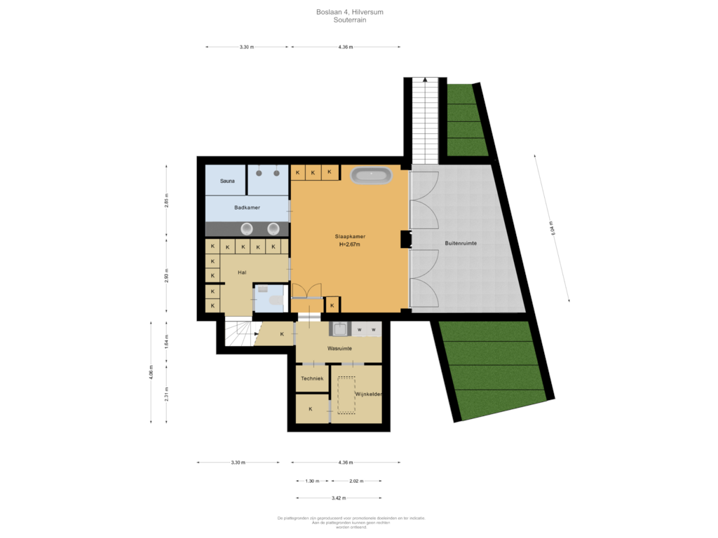 View floorplan of Souterrain of Boslaan 4