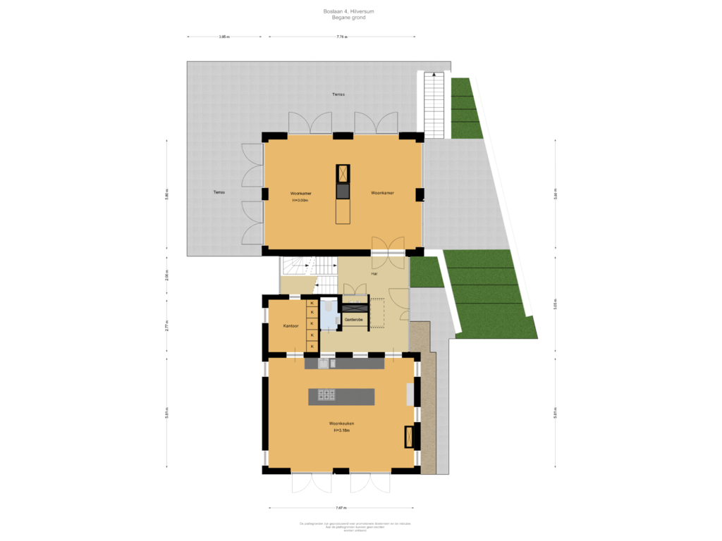 View floorplan of Begane grond of Boslaan 4